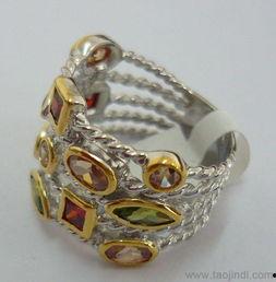 欧美拼石戒指图片,璀璨夺目,演绎时尚魅力